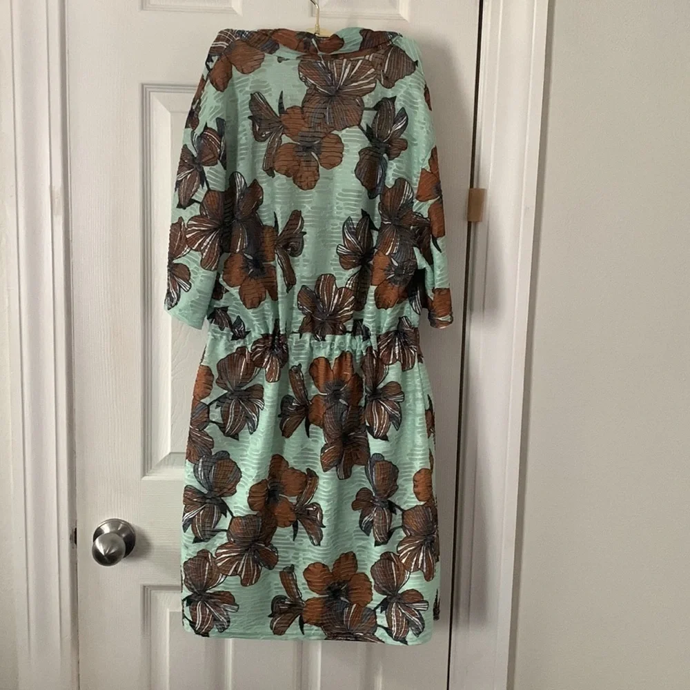 Zara Mint Green and Brown Butterfly Swim Coverup - Picture 2 of 7